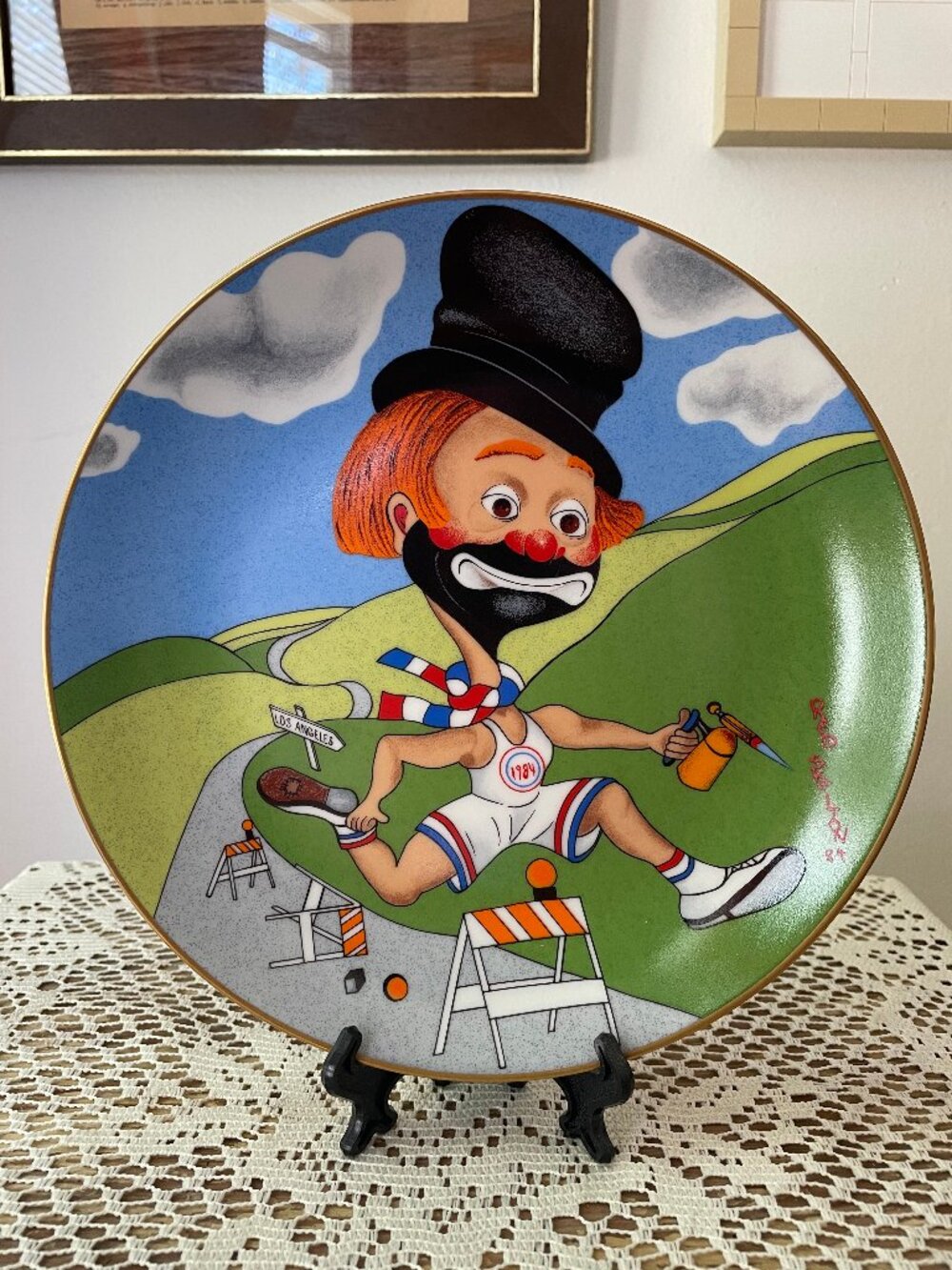 Red Skeleton Freddie The Torch Bearer Porcelain Decorative Plate 1984